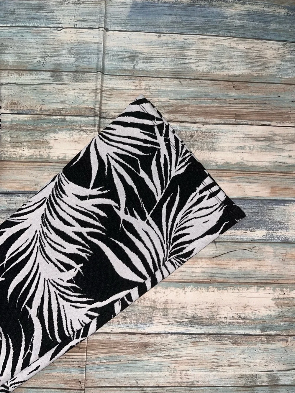 Zara Black White Tropical Palm Print Matching Set Crop Top Pants Small NWT - Picture 6 of 7